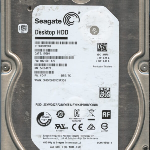 ST5000DX000 1H2170-570 CC47 SEAGATE 5TB HDD