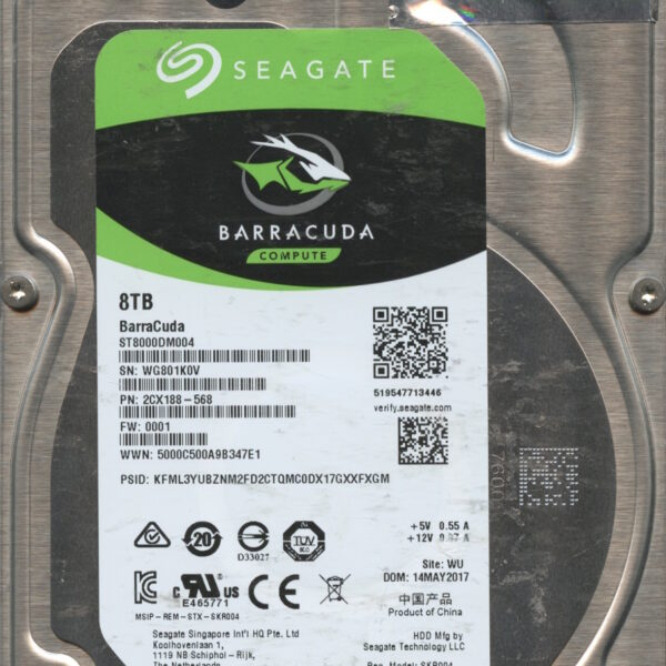 ST8000DM004 2CX188-568 0001 SEAGATE 8TB HDD