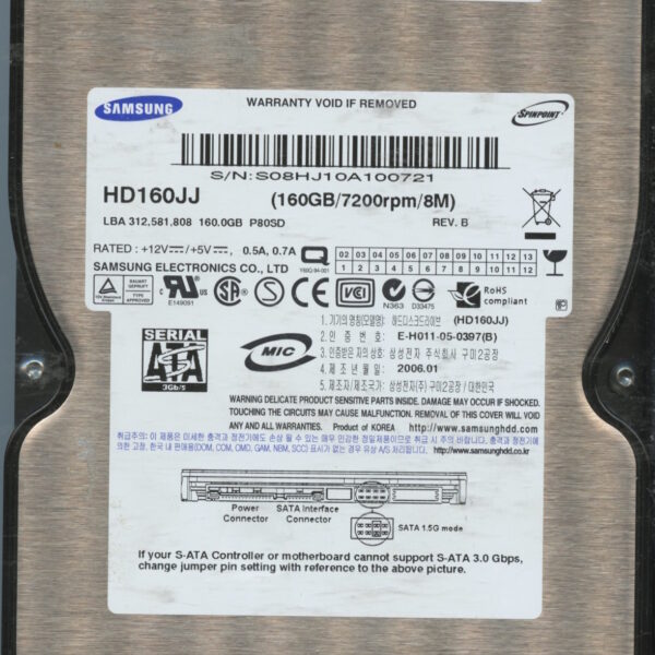 HD160JJ HD160JJ 1201J1FA102300 SAMSUNG 160GB HDD