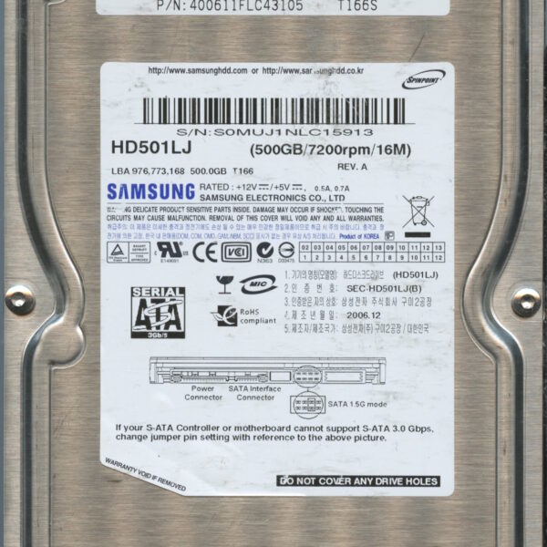 HD501LJ 400611FLC43105 SAMSUNG 500GB HDD