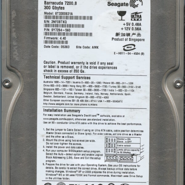 SEAGATE ST3300831A 4.40 9Y7284-560 3TB HDD