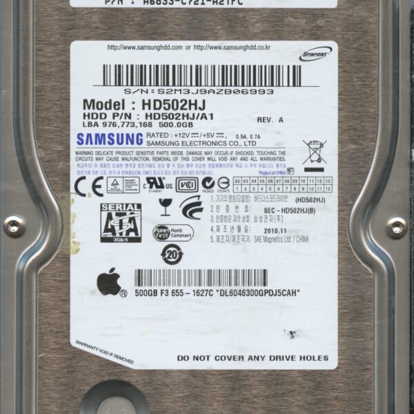 HD502HJ HDD502HJ:A1 A6833-C721-A2TFC WESTERN DIGITAL 500GB HDD