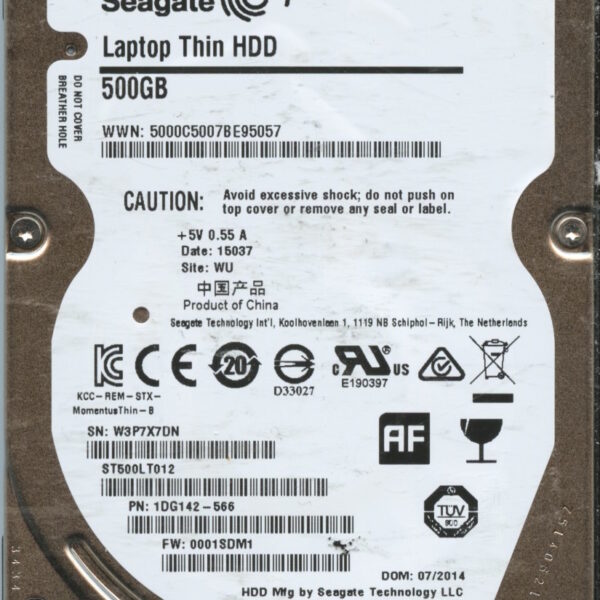 SEAGATE ST500LT012 0001SDM1 1DG142-566 500GB HDD