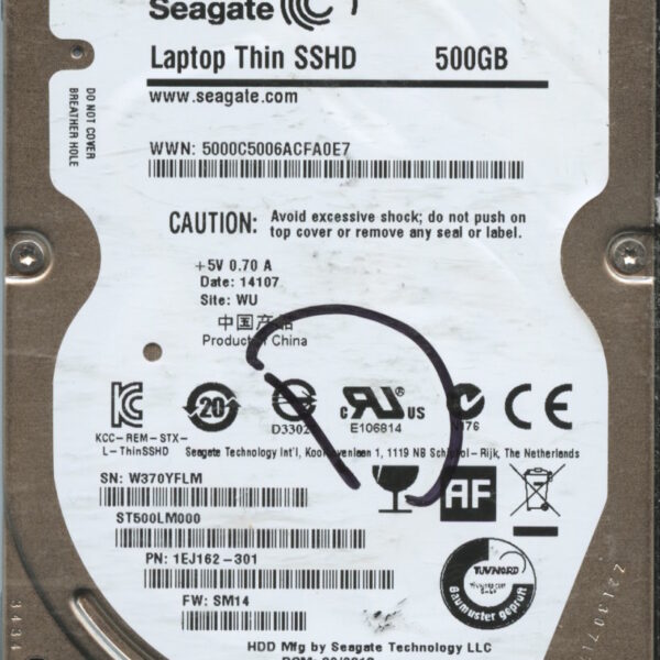 SEAGATE ST500LM000 SM14 1EJ162-301 500GB HDD