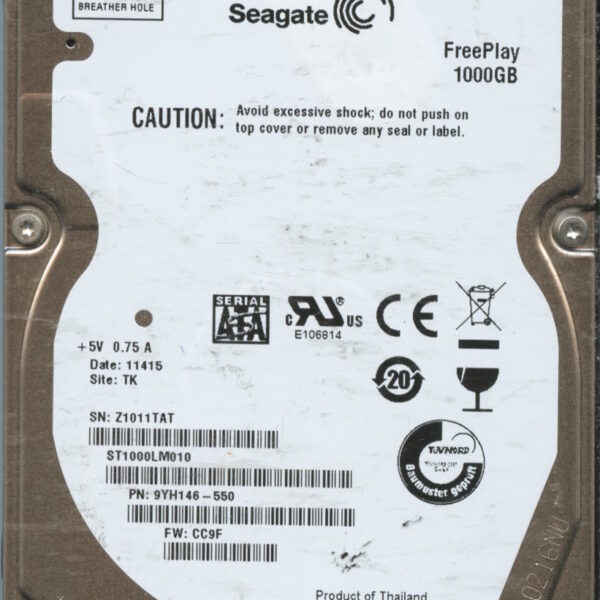 SEAGATE ST1000LM010 CC9F 9YH146-550 1TB HDD