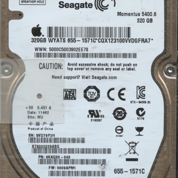 SEAGATE ST9320325ASG 0009APM1 9KAG33-043 320GB HDD