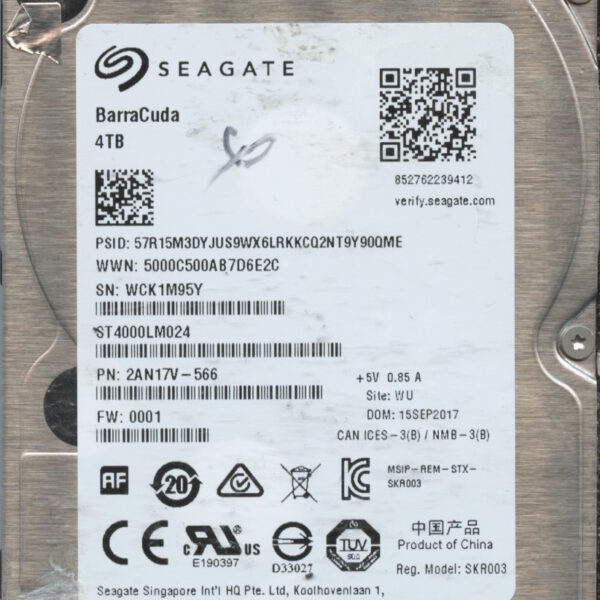 SEAGATE ST4000LM024 0001 2AN17V-566 4TB HDD