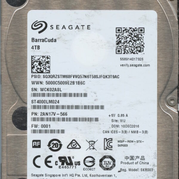 SEAGATE ST4000LM024 0001 2AN17V-566 4TB HDD