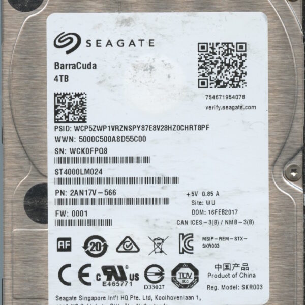 SEAGATE ST4000LM024 0001 2AN17V-566 4TB HDD