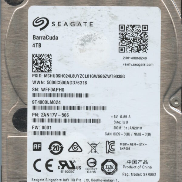 SEAGATE ST4000LM024 0001 2AN17V-566 4TB HDD