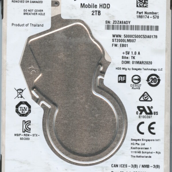 SEAGATE ST2000LM007 1R8174-570 EB01 2TB HDD