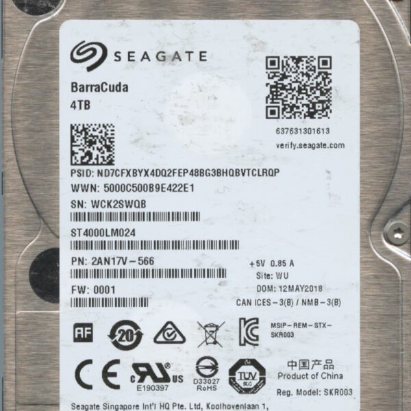 SEAGATE ST4000LM024 2AN17V-566 0001 4TB HDD