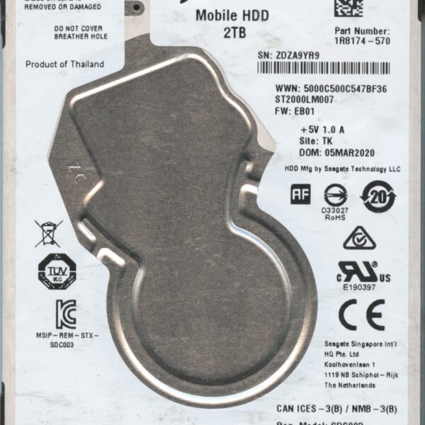 SEAGATE ST2000LM007 1R8174-570 EB01 2TB HDD