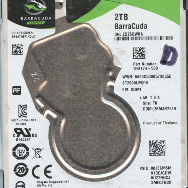 ST2000LM010 1RA174-500 SDM1 2TB HDd