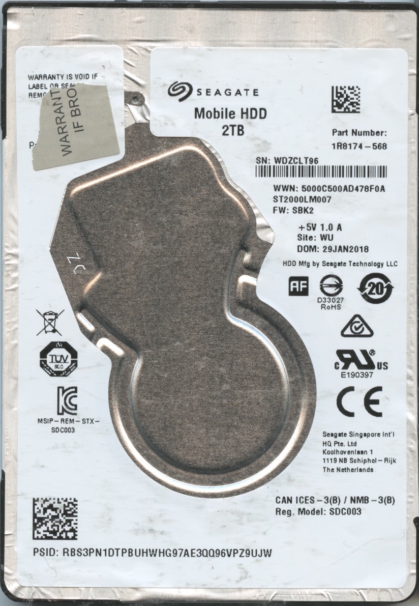 ST2000LM007 1R8174-568 SBK2 2TB HDD