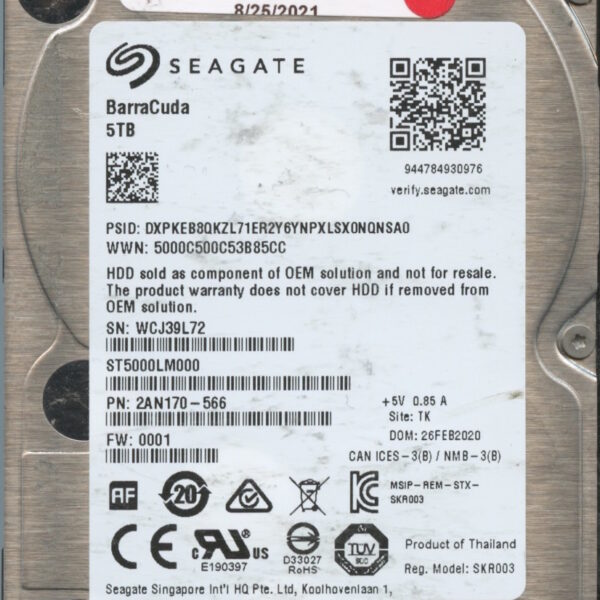 ST5000LM000 2AN170-566 0001 5TB HDD