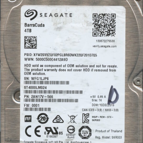 ST4000LM024 2AN17V-566 0001 4TB HDD