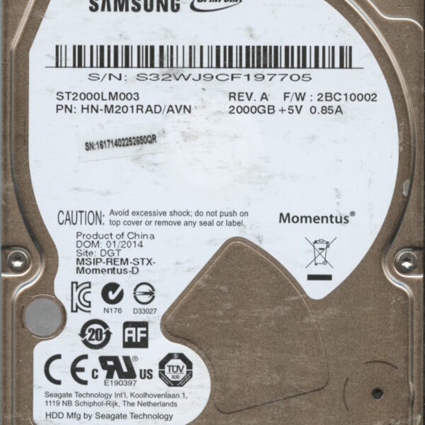 SAMSUNG ST2000LM003 HN-M201RAD:AVN 2TB HDD