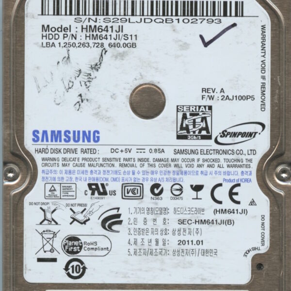 HM641JI HM641JI 2AJ100P5 C5281-G74A-A11J8 640GB HDD