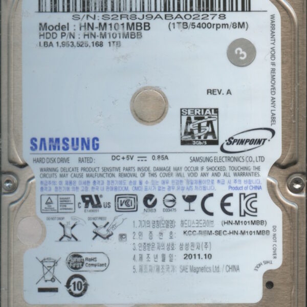 HN-M101MBB HN-101MBB HN-101MBB C7612-G14A-A6I26 1TB HDD