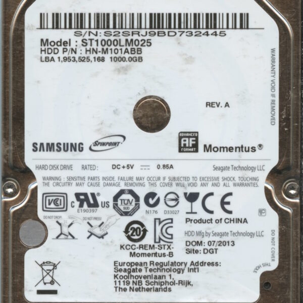 ST1000LM025 HN-M101ABB E9153-G14A-A0ZFU 1TB HDD