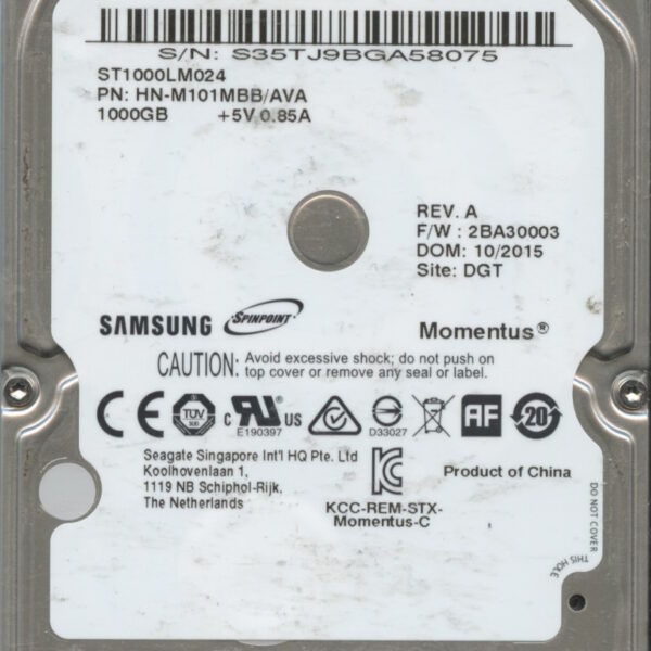 ST1000LM024 HN-M101MBB:AVA E3913-G941-C63QD 1TB HDD