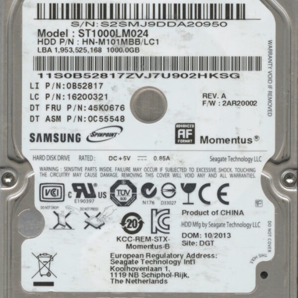 ST1000LM024 HN-M101MBB:LC1 E5583-G14A-AENGH 1TB HDD