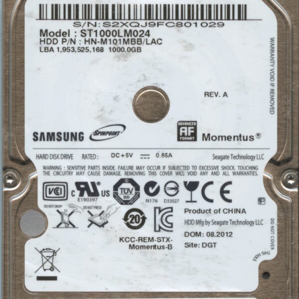 ST1000LM024 HN-M101MBB:LAC C7882-G14A-BQKPG 1TB HDD