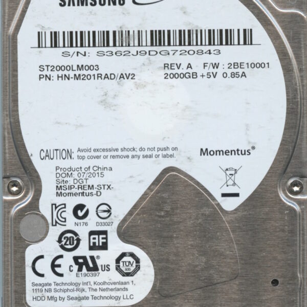 ST2000LM003 HN-M201RAD:AV2 H0793-H46A-A0SNB 2TB HDD