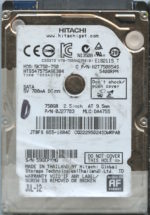 HTS547575A9E384 0J27703 DA4755 THAILAND 07/12 750GB HDD