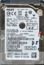 HGST HTS541075A9E680 0J33072 DA5286 THAILAND 05/13 750GB HDD