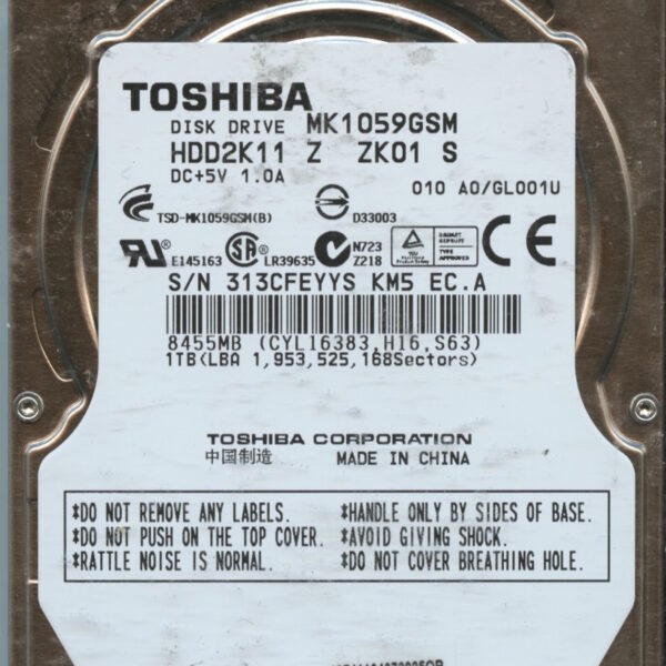 MK1059GSM HDD2K11 Z ZK01 S A0:GL001U 1TB HDD