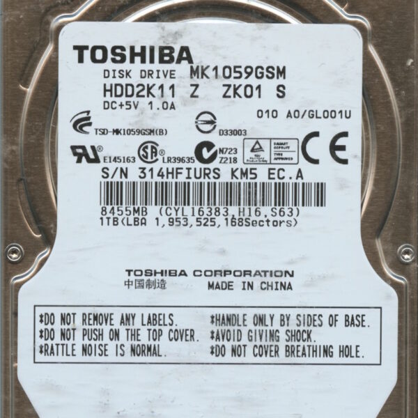 MK1059GSM HDD2K11 Z ZK01 S A0:GL001U 1TB HDD