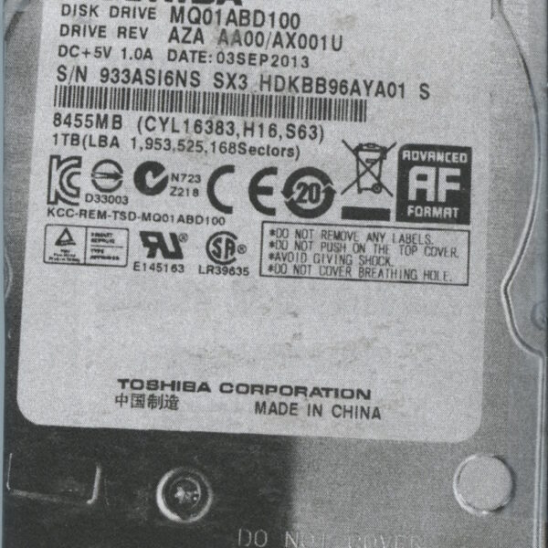 MQ01ABD100 AZA AA00:AX001U 09:13 1TB HDD