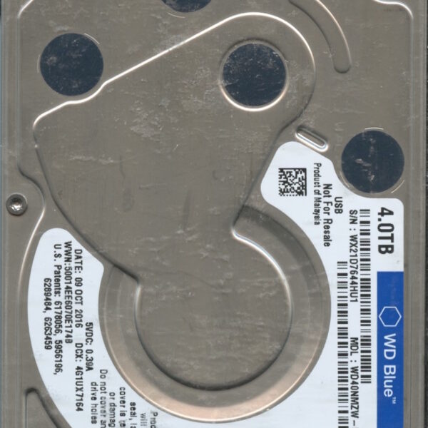 WESTERN DIGITAL WD40NMVW-59GX6S1 WX21D 10:16 4TB HDD