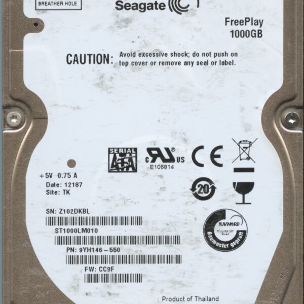 SEAGATE ST1000LM010 9YH146-550 CC9F 1TB HDD