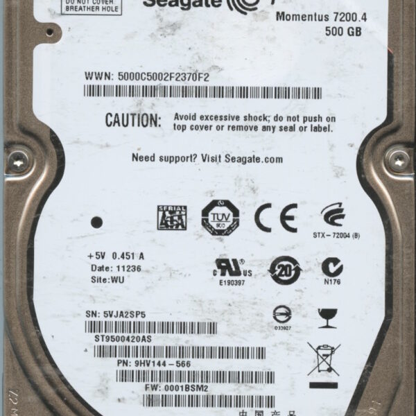 SEAGATE ST9500420AS 9HV144-566 0001 500GB HDD