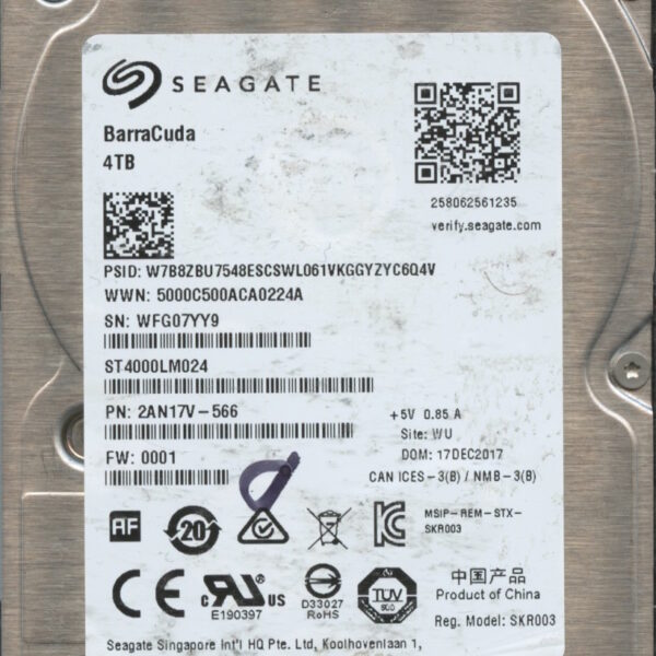 SEAGATE ST4000LM024 2AN17V-566 0001 4TB HDD