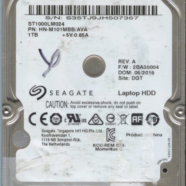 SEAGATE ST1000LM024 HN-M101MBB:AVA 2BA30004 1TB HDD