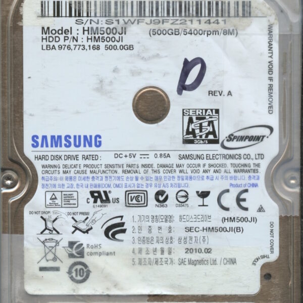 SAMSUNG HM500JI HM500JI 500GB HDD