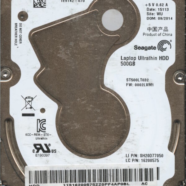 SEAGATE ST500LT032 1E9142-070 0002LVM1 500GB HDD