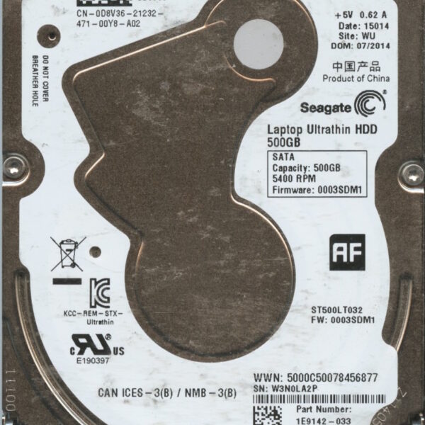 SEAGATE ST500LT032 1E9142-033 0003SDM1 500GB HDD