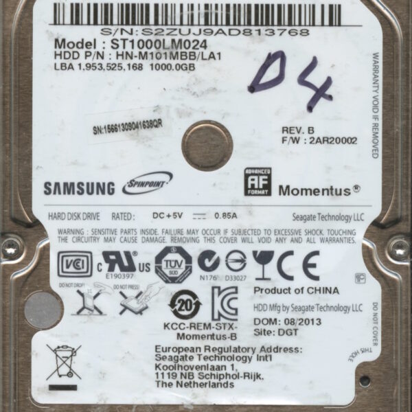 SEAGATE ST500LT032 1E9142-070 0002LVM1 500GB HDD