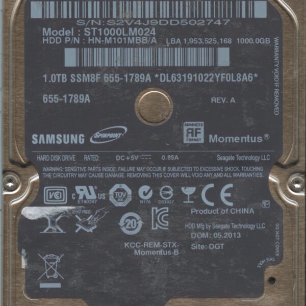 SAMSUNG ST1000LM024 HN-M101MBB:A 1TB HDD