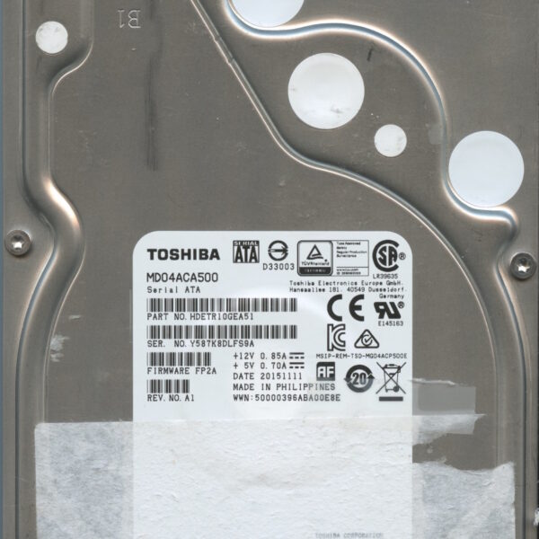 TOSHIBA MD04ACA500 Y587K FP2A 5TB HDD