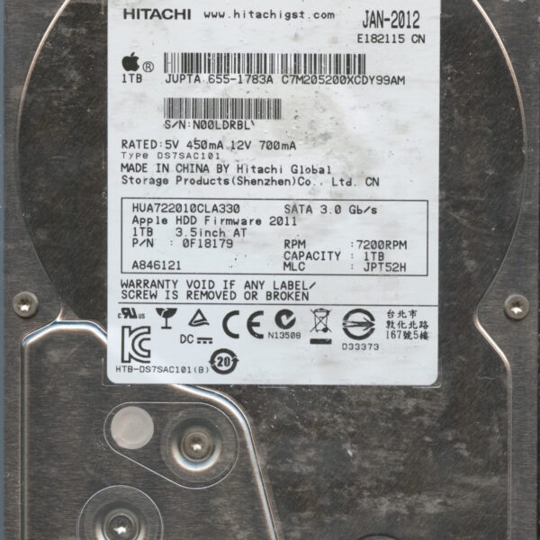 HITACHI HUA722010CLA330 0F18179 JPT52H 01:12 1TB HDD