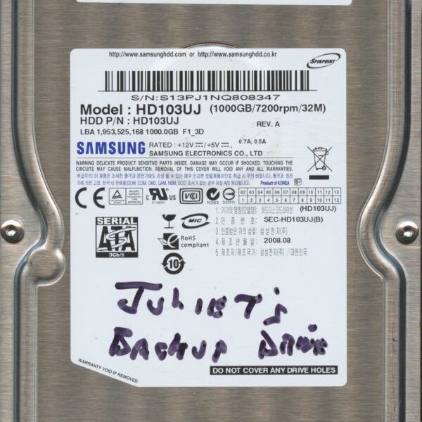 SAMSUNG HD103UJ 469011CQ831577 1TB HDD