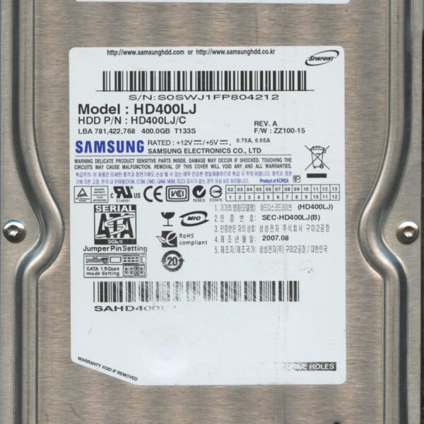 SAMSUNG HD400LJ HD400LJ:C ZZ100-15 400411FP847067 400GB HDD