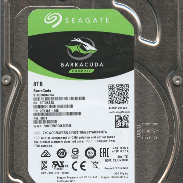 SEAGATE ST8000DM004 0001 2CX188-568 8TB HDD