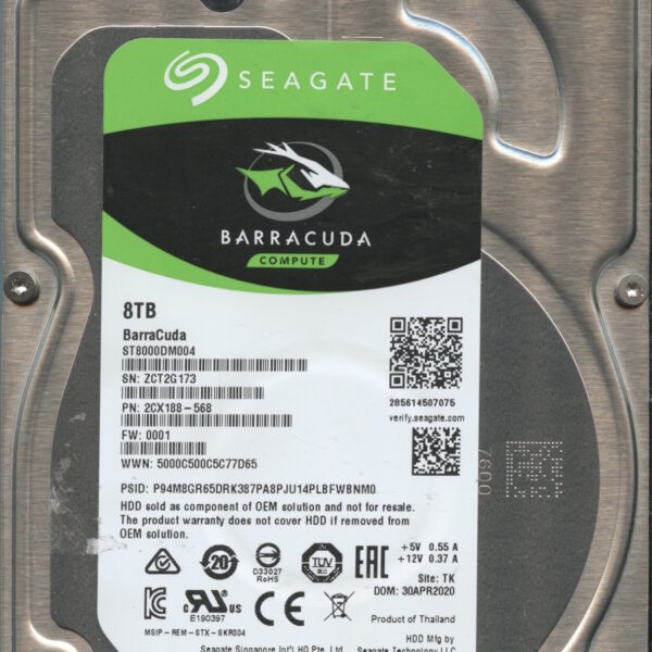 SEAGATE ST8000DM004 0001 2CX188-568 8TB HDD